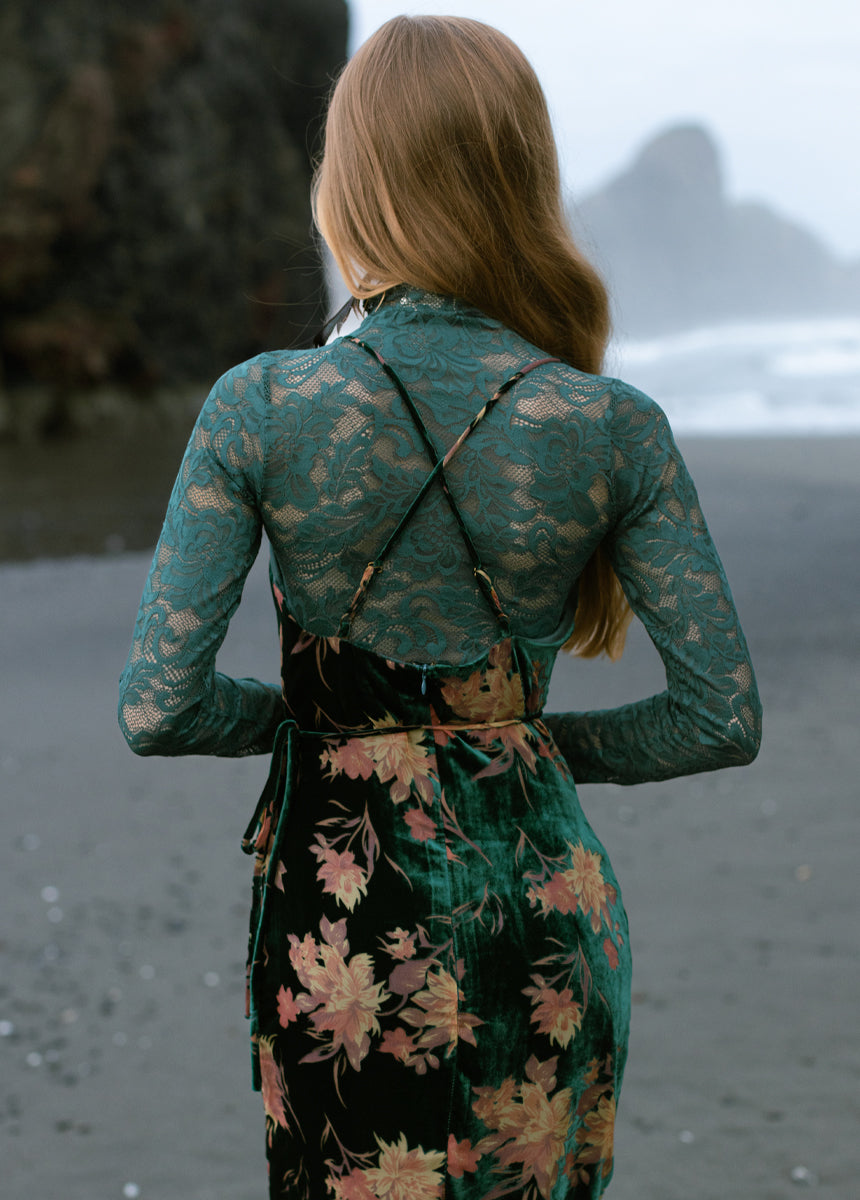Women Iris Top in Peacock