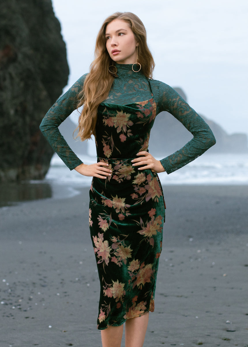 Women Iris Top in Peacock