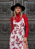 Women Iris Top in Scarlet