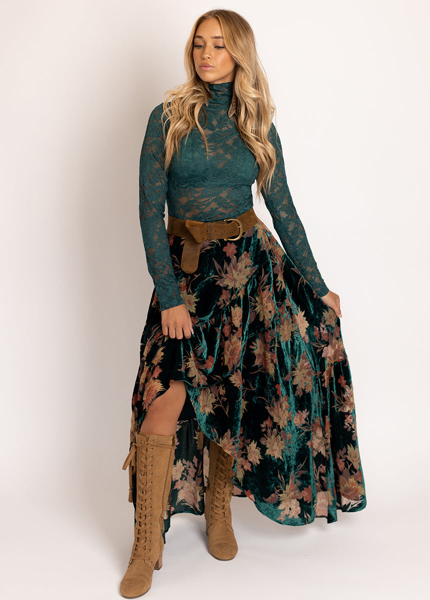 Women Iris Top in Peacock