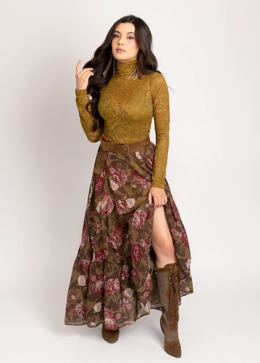 Women Iris Top in Bistre
