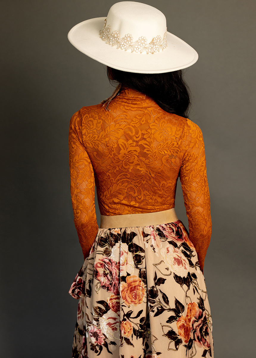 Women Iris Top in Spice