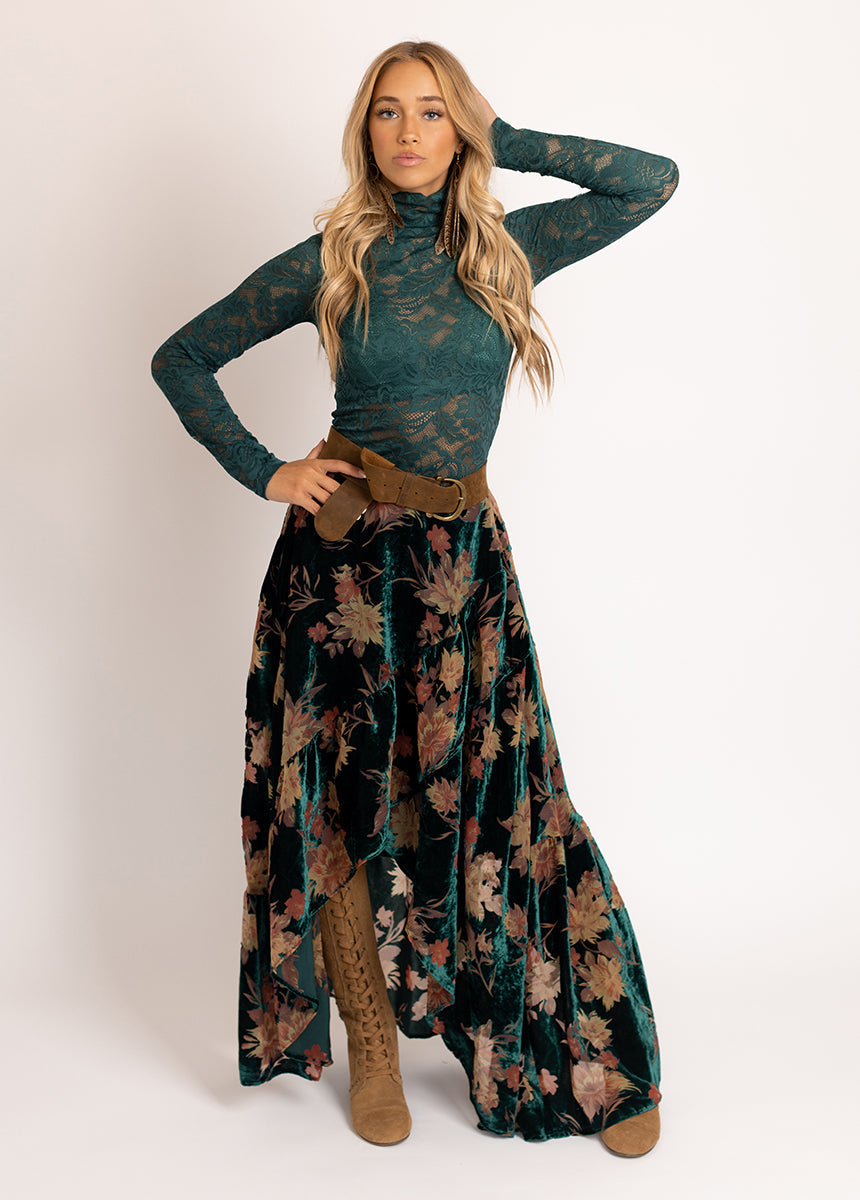 Women Iris Top in Peacock