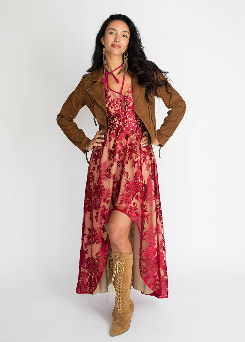 Women Holli Dress in Red Wine