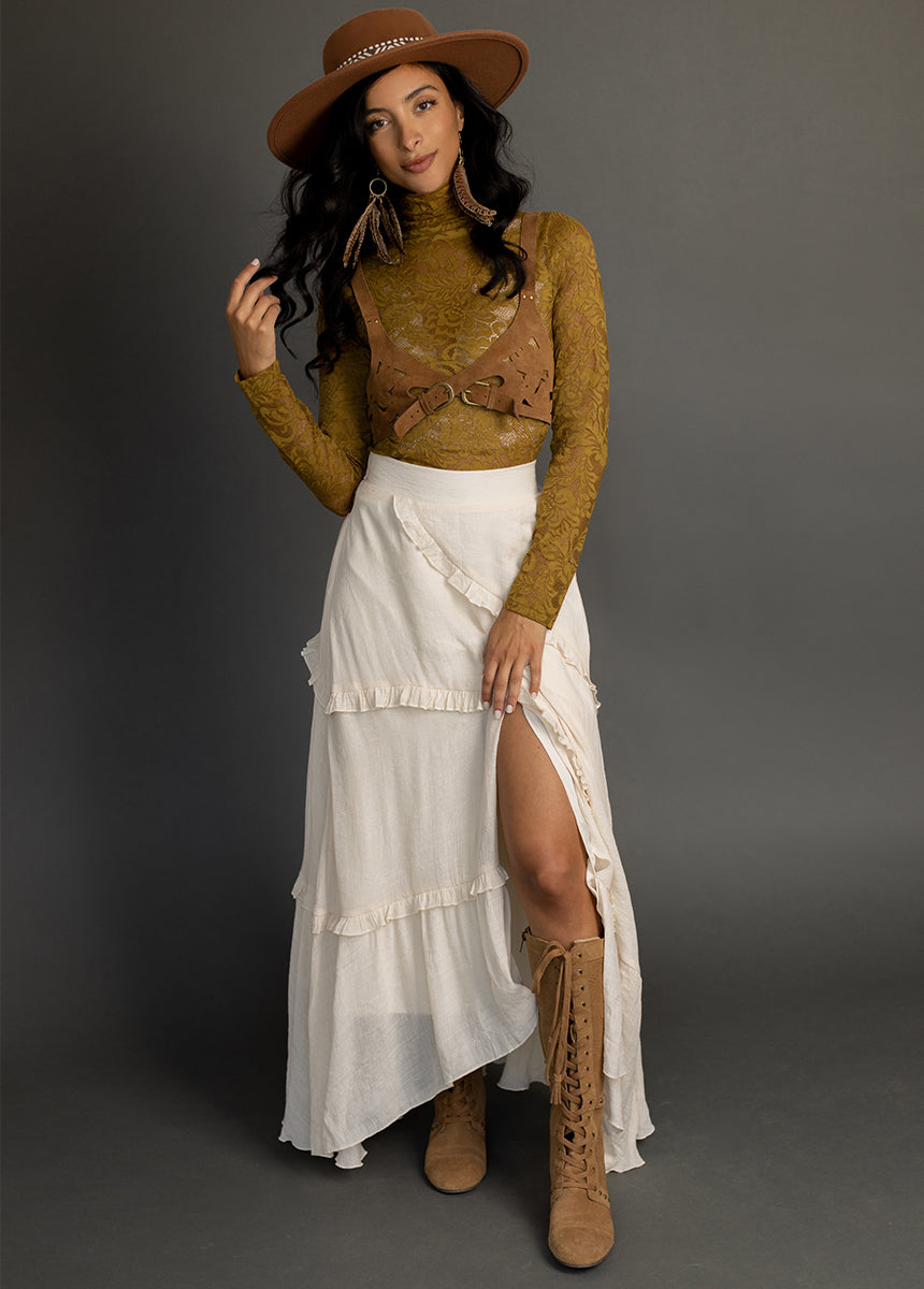 Women Iris Top in Bistre