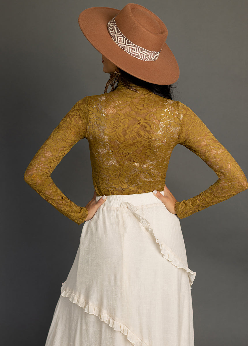 Women Iris Top in Bistre