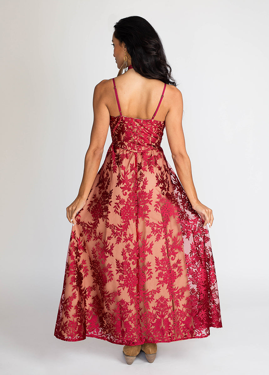 Women Holli Dress in Red Wine